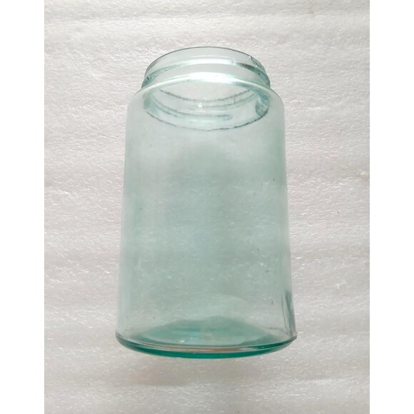 Unbranded Other - Antique Aqua Blue Mason Jar Bubbly Early Canning No Lid Minor Crack Farmhouse
